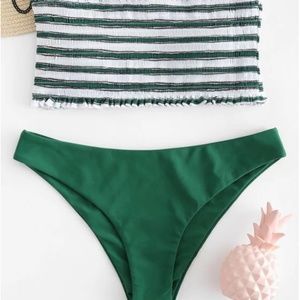 Striped Bandeau Swim Set
